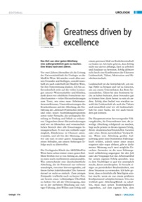 Urologik Editorial Greatness Driven by excellence Urologik Editorial Greatness Driven by excellence